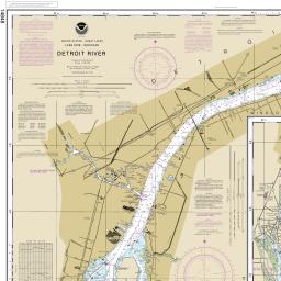 Northwest Lake Erie and The Detroit River Lake Fishing Chart 128F